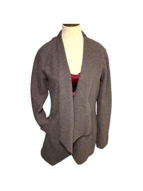 𝅺maison 500 Brown Open Cardigan 100% Wool Minimalist Neutral Sweater Sz 6